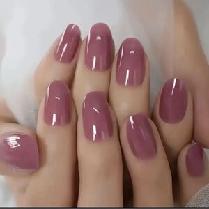 24 pcs purplish, glossy press on nails Elegant